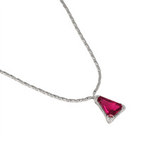 14.00 Ct. Pink Tourmaline and Natural Diamond Pave Necklace, 18K White Gold Image