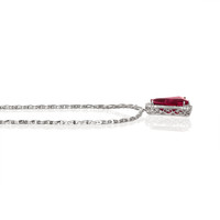 14.00 Ct. Pink Tourmaline and Natural Diamond Pave Necklace, 18K White Gold Image