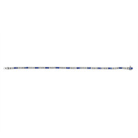 5.06&nbsp;Ct.Tw.Total Carat Weight Natural Diamond and Blue Sapphire Tennis/Line Bracelet, 18K White Gold Image