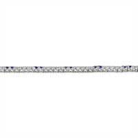 5.06&nbsp;Ct.Tw.Total Carat Weight Natural Diamond and Blue Sapphire Tennis/Line Bracelet, 18K White Gold Image