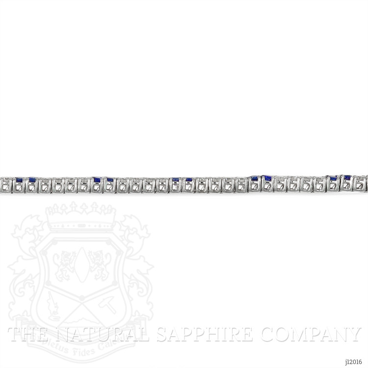 5.06 Ct.Tw. Natural Diamond and Blue Sapphire Tennis/Line Bracelet, 18K White Gold