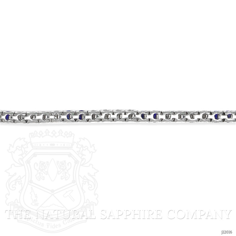 5.06 Ct.Tw. Natural Diamond and Blue Sapphire Tennis/Line Bracelet, 18K White Gold