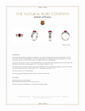 1.43 Ct. Ruby and Natural Diamond Pave Ring, 18K White Gold Appraisal
