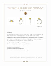 1.64 Ct. Yellow Sapphire and Natural Diamond Pave Ring, 18K White & Yellow Appraisal