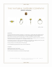 1.73 Ct. Yellow Sapphire and Natural Diamond Pave Ring, 18K White & Yellow Appraisal