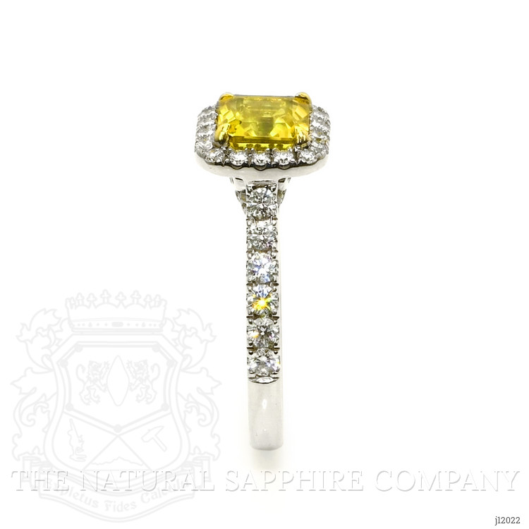1.73 Ct. Yellow Sapphire and Natural Diamond Pave Ring, 18K White & Yellow