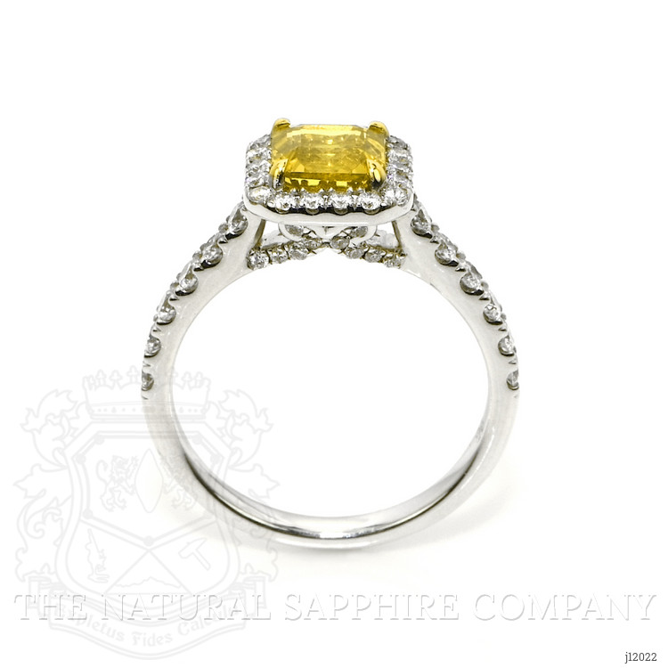 1.73 Ct. Yellow Sapphire and Natural Diamond Pave Ring, 18K White & Yellow