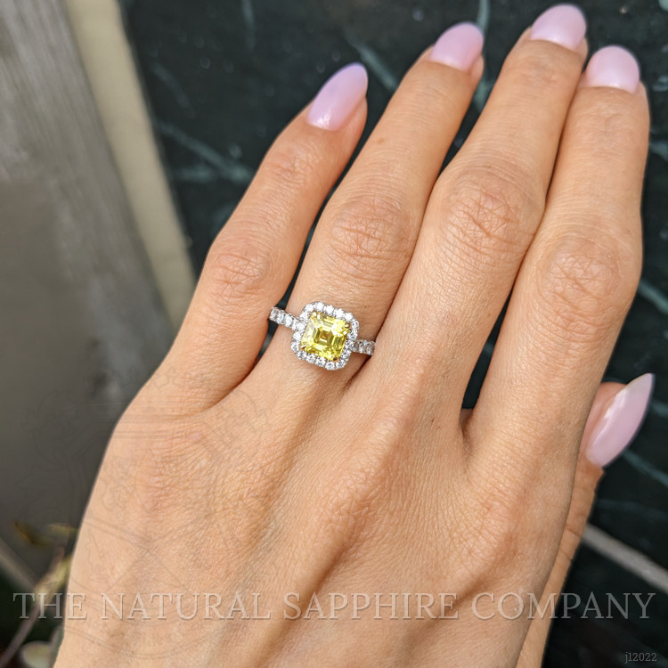 1.73 Ct. Yellow Sapphire and Natural Diamond Pave Ring, 18K White & Yellow