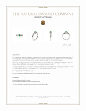0.24 Ct. Emerald and Natural Diamond Pave Ring, 18K White Gold Appraisal