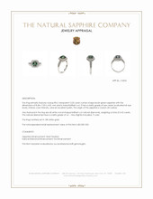 2.03 Ct. Bluish Green Sapphire and Natural Diamond Pave Ring, 18K White Gold Appraisal