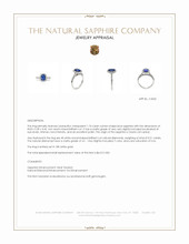 1.74 Ct. Blue Sapphire and Natural Diamond Pave Ring, 18K White Gold Appraisal