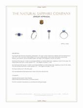 1.55 Ct. Blue Sapphire and Natural Diamond Pave Ring, 18K White Gold Appraisal