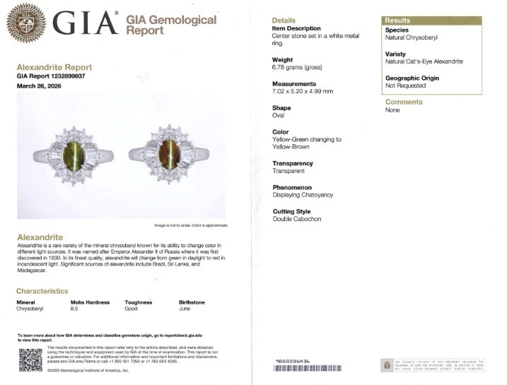 0.80 Ct. Alexandrite and Natural Diamond Pave Ring, Platinum 950