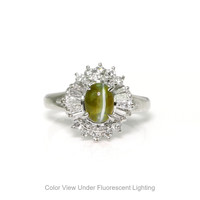 0.80 Ct. Alexandrite and Natural Diamond Pave Ring, Platinum 950 Video