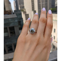 0.80 Ct. Alexandrite and Natural Diamond Pave Ring, Platinum 950 Life Style