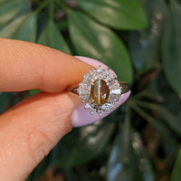 0.80 Ct. Alexandrite and Natural Diamond Pave Ring, Platinum 950 Life Style
