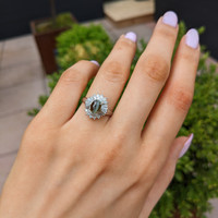 0.80 Ct. Alexandrite and Natural Diamond Pave Ring, Platinum 950 Life Style