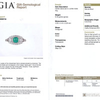 0.49 Ct. Emerald and Natural Diamond Pave Ring, Platinum 950 Scan Report