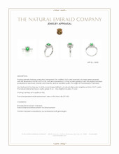 0.45 Ct. Emerald and Natural Diamond Pave Ring, Platinum 950 Appraisal