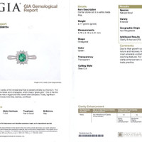 0.45 Ct. Emerald and Natural Diamond Pave Ring, Platinum 950 Scan Report
