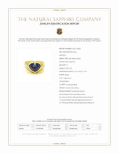 5.96 Ct. Blue Sapphire and Natural Diamond Pave Ring, 18K Yellow Gold Scan Report