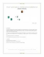 4.47 Ct.Tw.Total Carat Weight Emerald and Natural Diamond Studs Earrings, 14K White Gold Appraisal