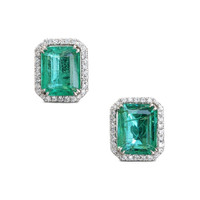 4.47 Ct.Tw. Emerald 14K White Gold earring
