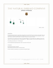 4.43 Ct.Tw.Total Carat Weight Emerald and Natural Diamond Pave Earrings, 14K White Gold Appraisal