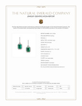 4.43 Ct.Tw.Total Carat Weight Emerald and Natural Diamond Pave Earrings, 14K White Gold Scan Report