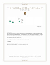 2.77 Ct.Tw.Total Carat Weight Emerald Pave Earrings, 14K White Gold Appraisal
