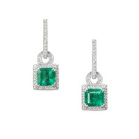 2.77 Ct.Tw. Emerald 14K White Gold earring