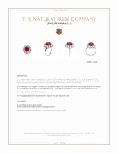 5.04 Ct. Ruby and Natural Diamond Halo Ring, 18K White Gold Appraisal
