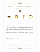 3.47 Ct. Ruby and Natural Diamond Antique Style Ring, 18K Yellow Gold Appraisal