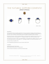 3.75 Ct. Blue Sapphire and Natural Diamond Pave Ring, Platinum 950 Appraisal