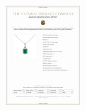 1.92 Ct. Emerald and Natural Diamond Pave Pendant, 14K White Gold Scan Report
