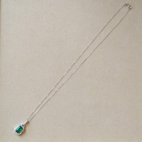 1.92 Ct. Emerald and Natural Diamond Pave Pendant, 14K White Gold Image