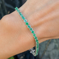 5.52 Ct.Tw. Emerald 14K White Gold bracelet