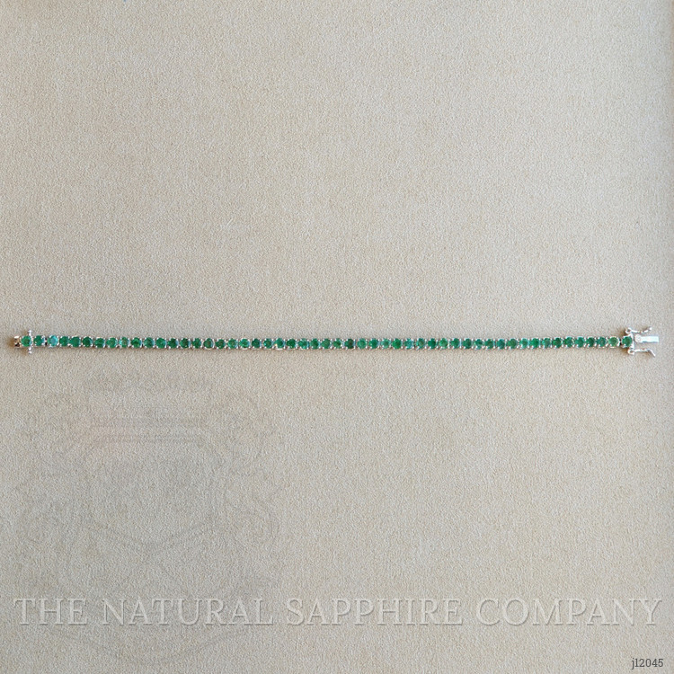 5.52 Ct.Tw. Emerald Tennis/Line Bracelet, 14K White Gold