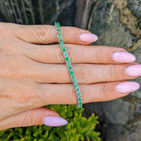 5.52&nbsp;Ct.Tw.Total Carat Weight Emerald Tennis/Line Bracelet, 14K White Gold Life Style