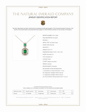 3.10 Ct. Emerald and Natural Diamond Pave Pendant, 14K White Gold Scan Report