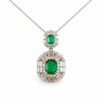 3.10 Ct. Emerald 14K White Gold pendant