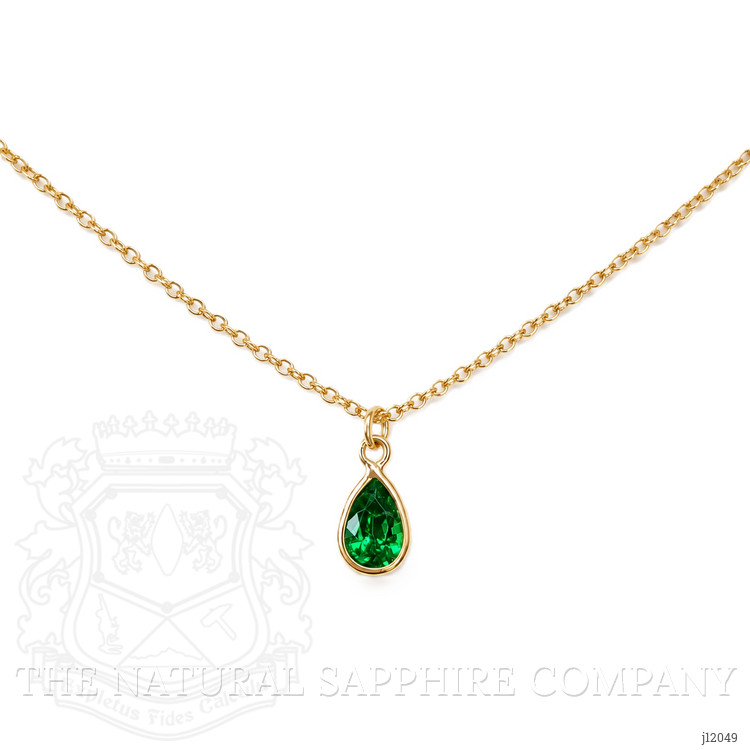 0.40 Ct. Tsavorite Garnet Bezel Pendant, 14K White Gold