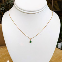 0.40 Ct. Tsavorite Garnet Bezel Pendant, 14K White Gold Image
