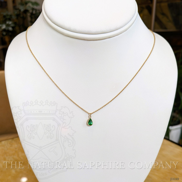 0.40 Ct. Tsavorite Garnet Bezel Pendant, 14K White Gold