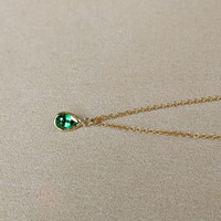 0.40 Ct. Tsavorite Garnet Bezel Pendant, 14K White Gold Image