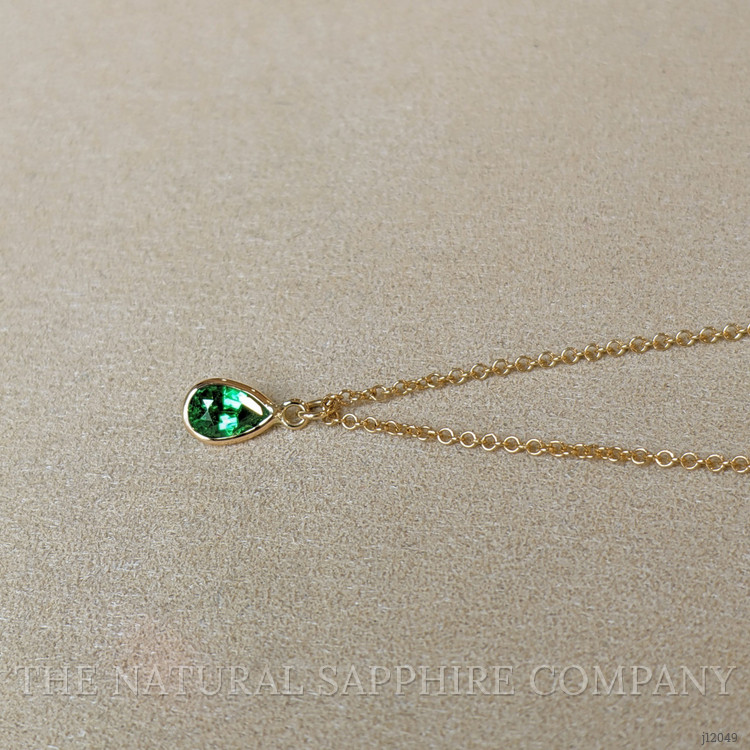 0.40 Ct. Tsavorite Garnet Bezel Pendant, 14K White Gold