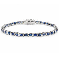 7.79 Ct.Tw. Sapphire 14K White Gold bracelet