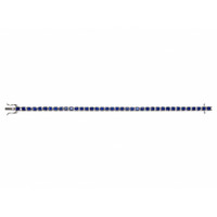 7.79&nbsp;Ct.Tw.Total Carat Weight Blue Sapphire Tennis/Line Bracelet, 14K White Gold Image