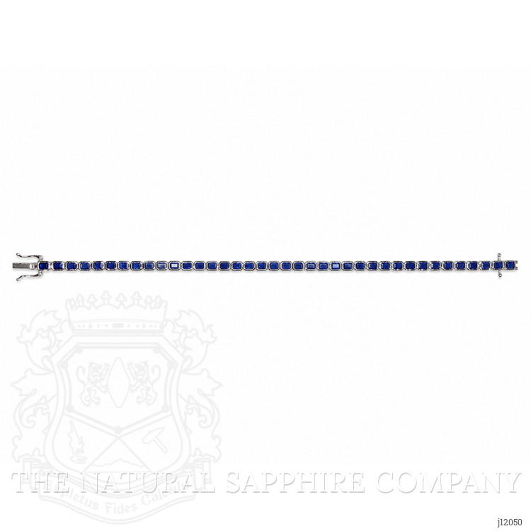 7.79 Ct.Tw. Blue Sapphire Tennis/Line Bracelet, 14K White Gold