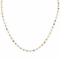 2.37 Ct.Tw. Sapphire, Emerald, Aquamarine and Ruby 14K Yellow Gold necklace